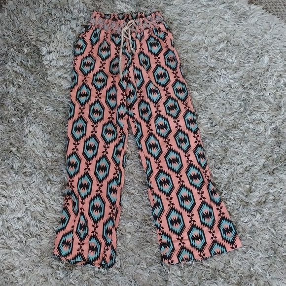 Kiss & Cry Pants - Kiss & Cry Multicolor Linen Pants.